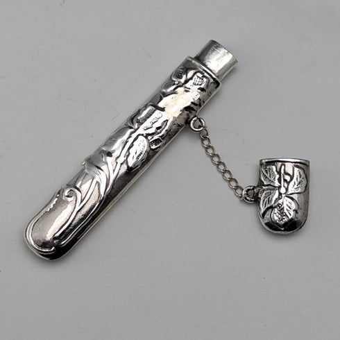 英國復古新藝術風格裝飾純銀針盒